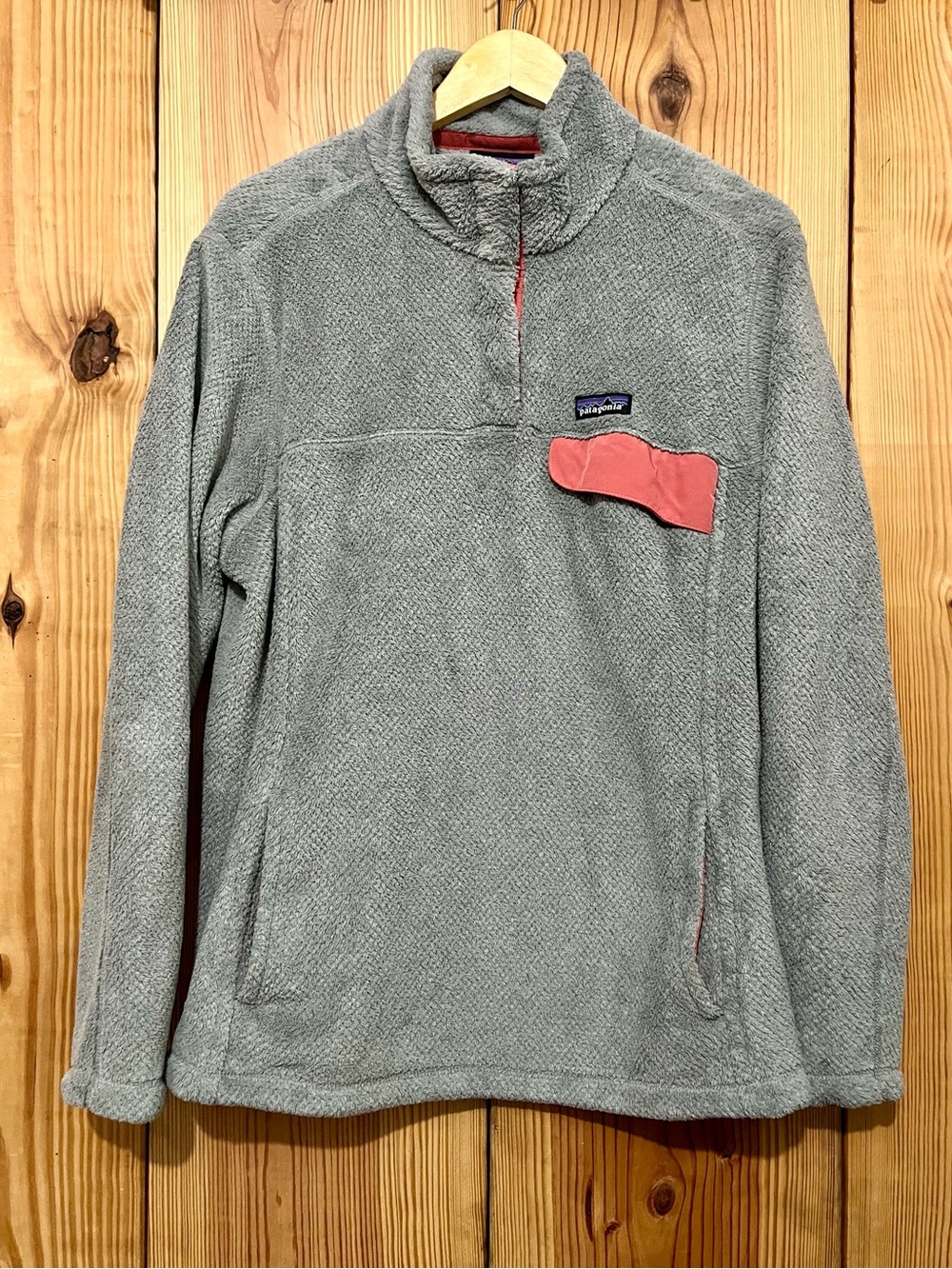 Patagonia Grey Corral Synchilla Fleece Pullover 1/4 Snap Size XXL